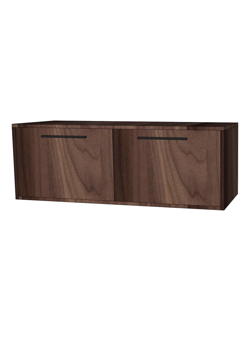 Tv-bänk 160x40 - Flat Walnut - med lådor eller luckor som öppnas uppåt