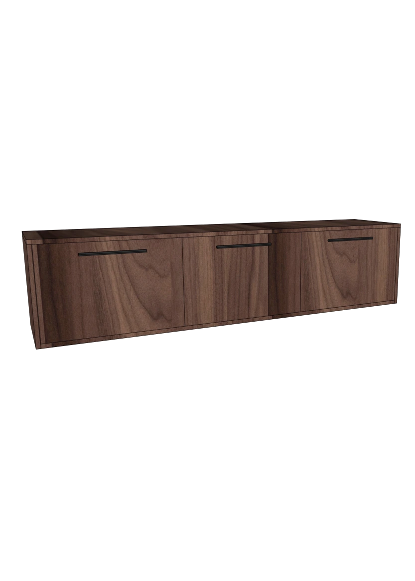 Tv-bänk 180x40 - Flat Walnut - med lådor eller luckor som öppnas uppåt