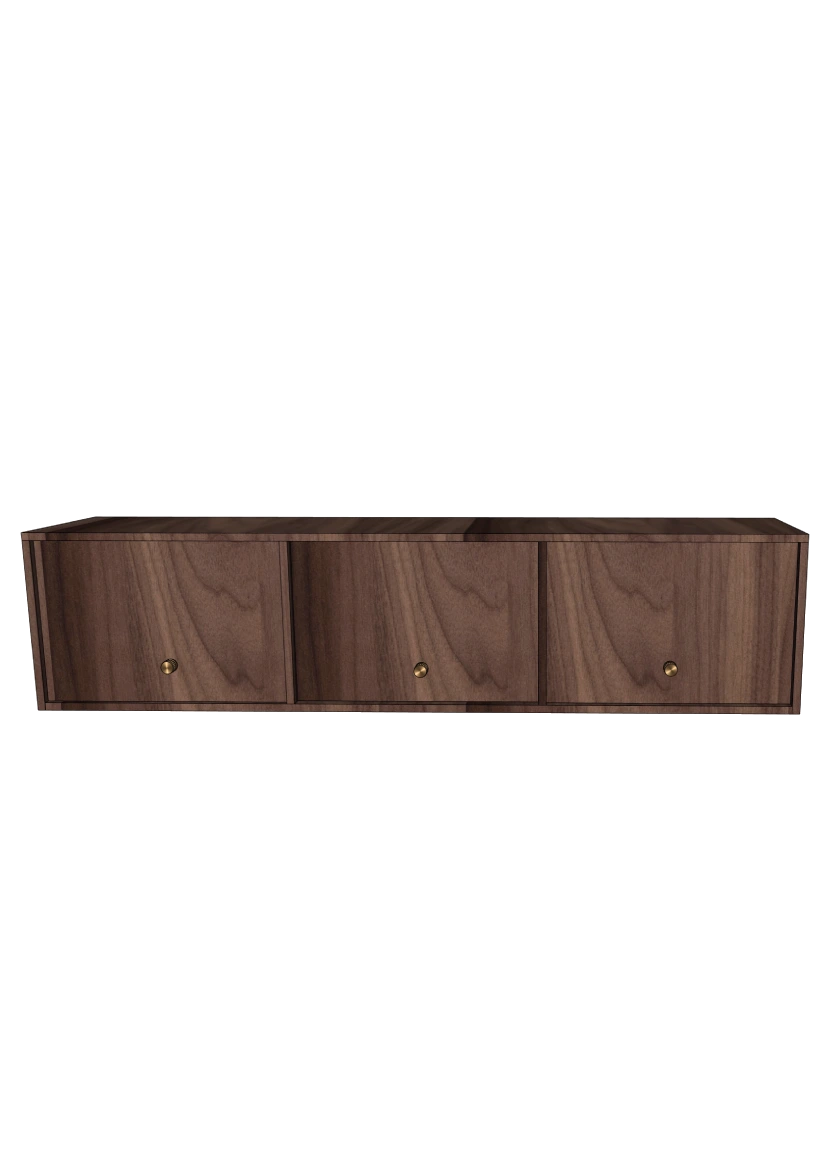Tv-bänk 180x40 - Flat Walnut - med lådor eller luckor som öppnas uppåt + list