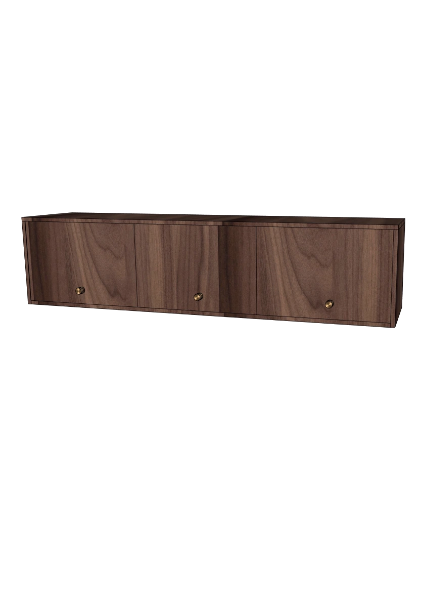 TV stand in walnut - 184x44 cm