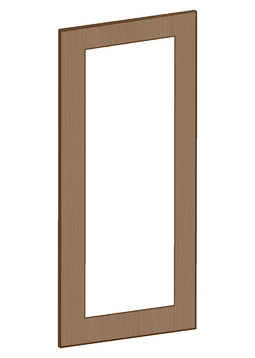 Display door for wall cabinet, 30x60 - Flat Oak Brown