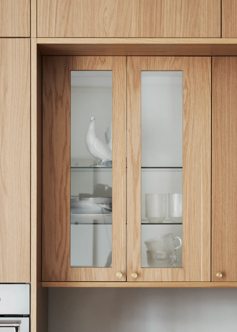 Vitrinlucka för väggskåp, 30x60 - Flat Oak