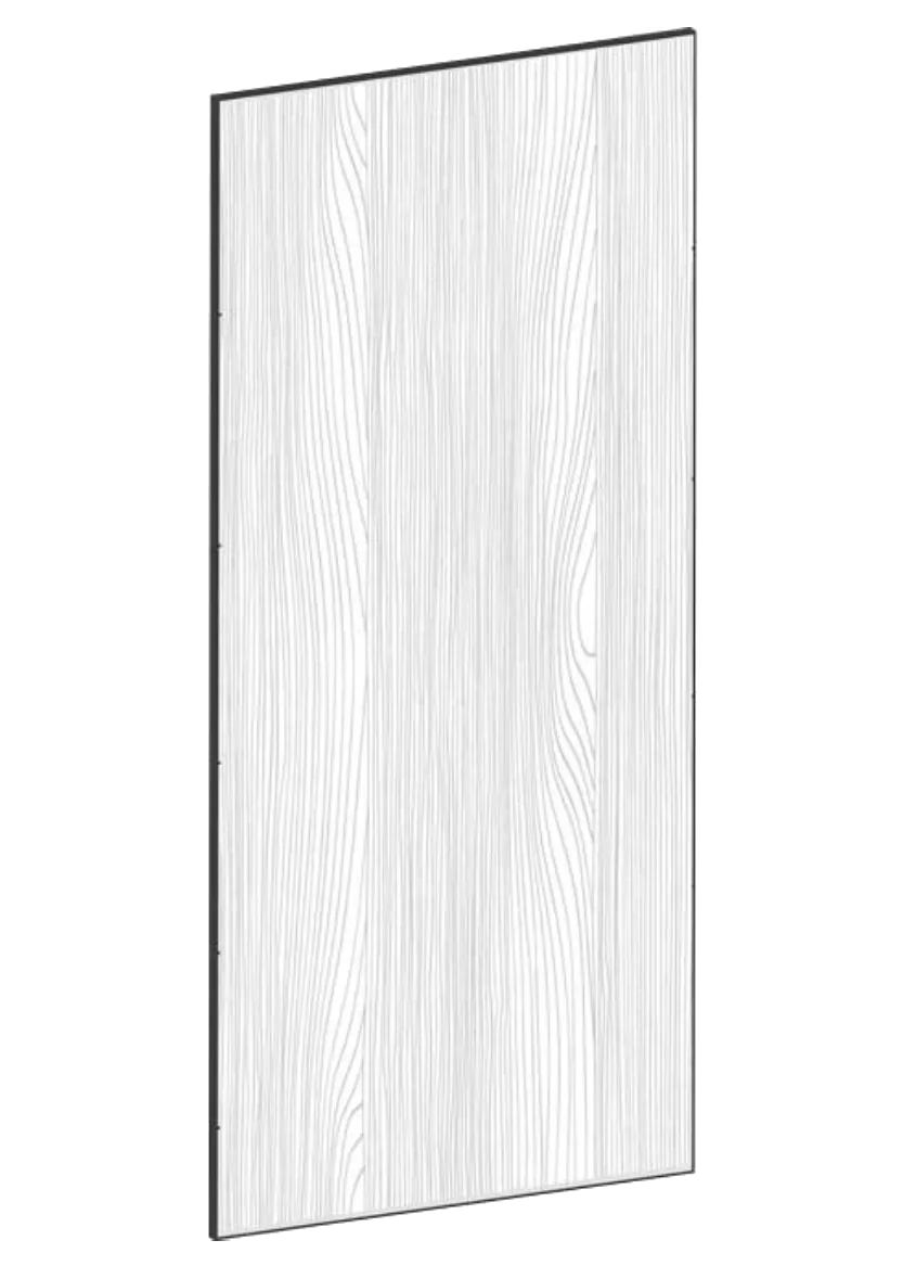Täcksida för bänkskåp 39,8 x 88 cm – Flat Oak