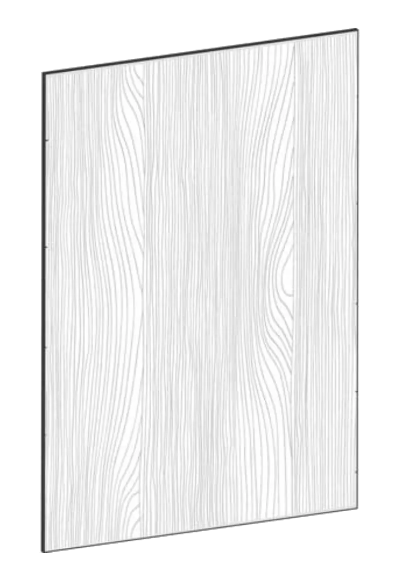 Täcksida för bänkskåp 62,2 x 88 cm – Flat Oak