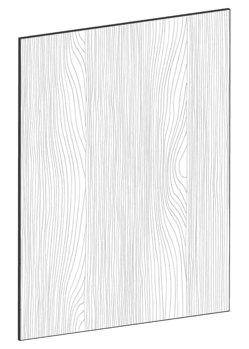 Lucka för bänkskåp, diskmaskin 60x80 - Flat Oak
