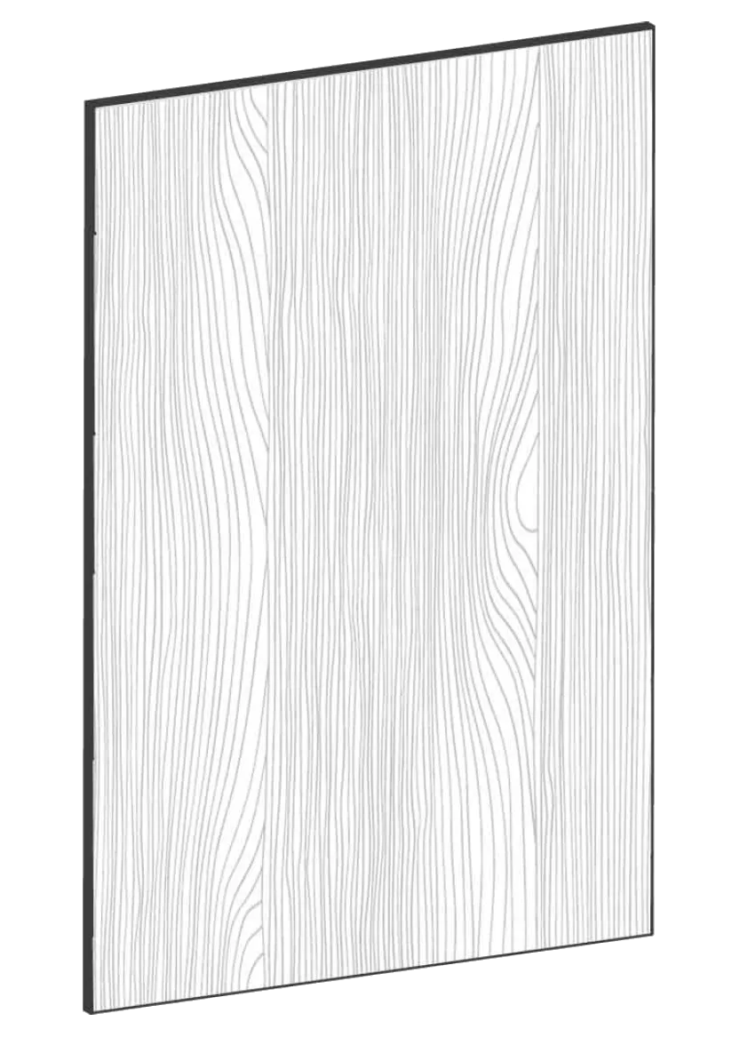 Lucka för bänkskåp 40x60 - Flat Oak
