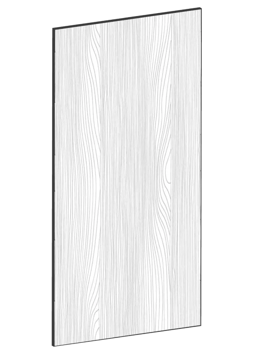 Lucka för bänkskåp 40x80 - Flat Oak