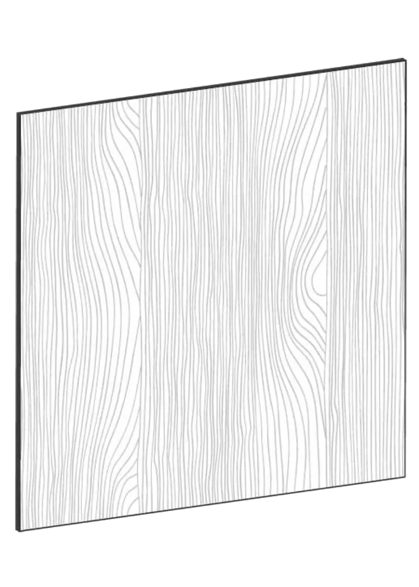 Lucka för bänkskåp 60x60 - Flat Oak