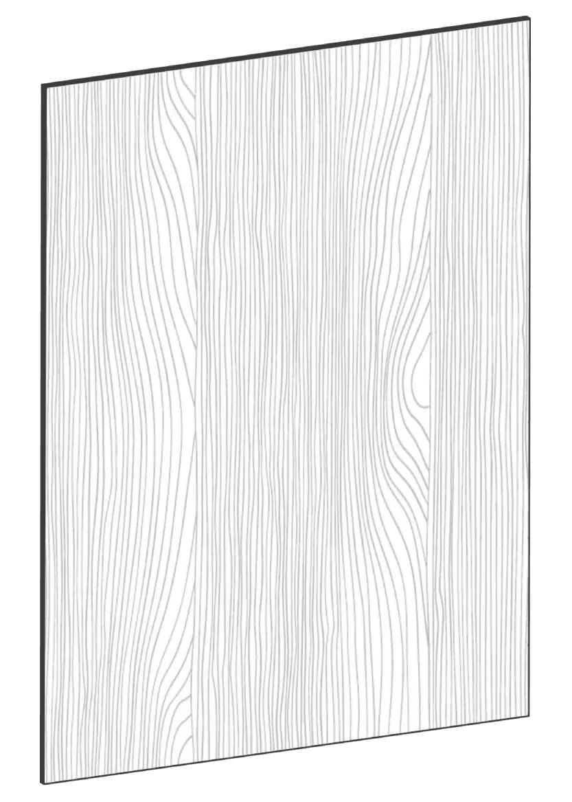 Lucka för bänkskåp 60x80 - Flat Oak