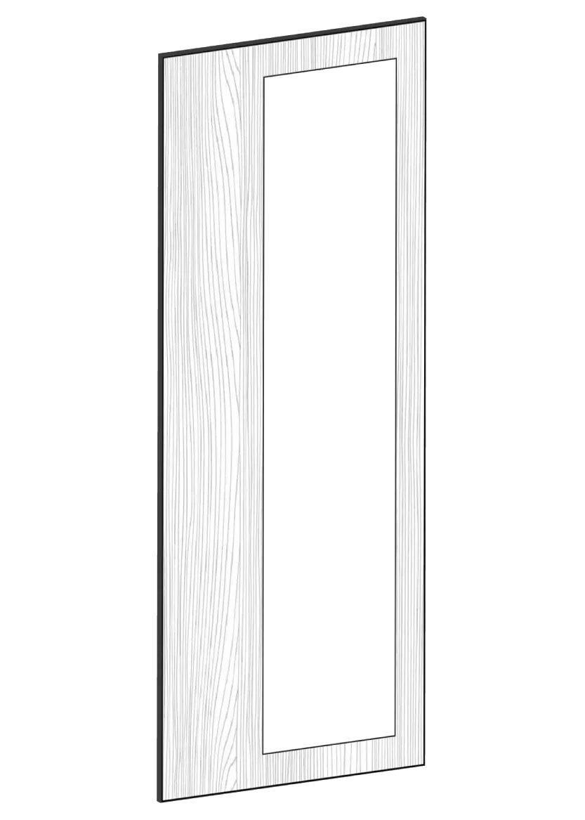 Vitrinlucka för väggskåp, 40x100 - Flat Oak