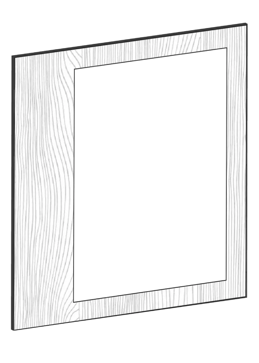 Vitrinlucka för väggskåp, 60x60 - Flat Oak
