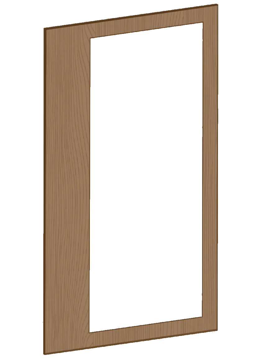 Vitrinlucka för väggskåp 60x100 - Flat Oak Brown