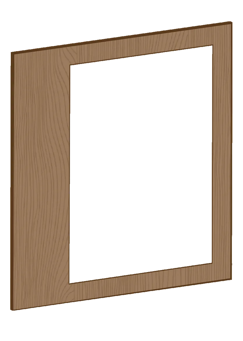 Vitrinlucka för väggskåp, 60x60 - Flat Oak Brown