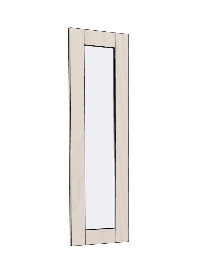 Vitrinlucka i ask med glas, 30x100 cm