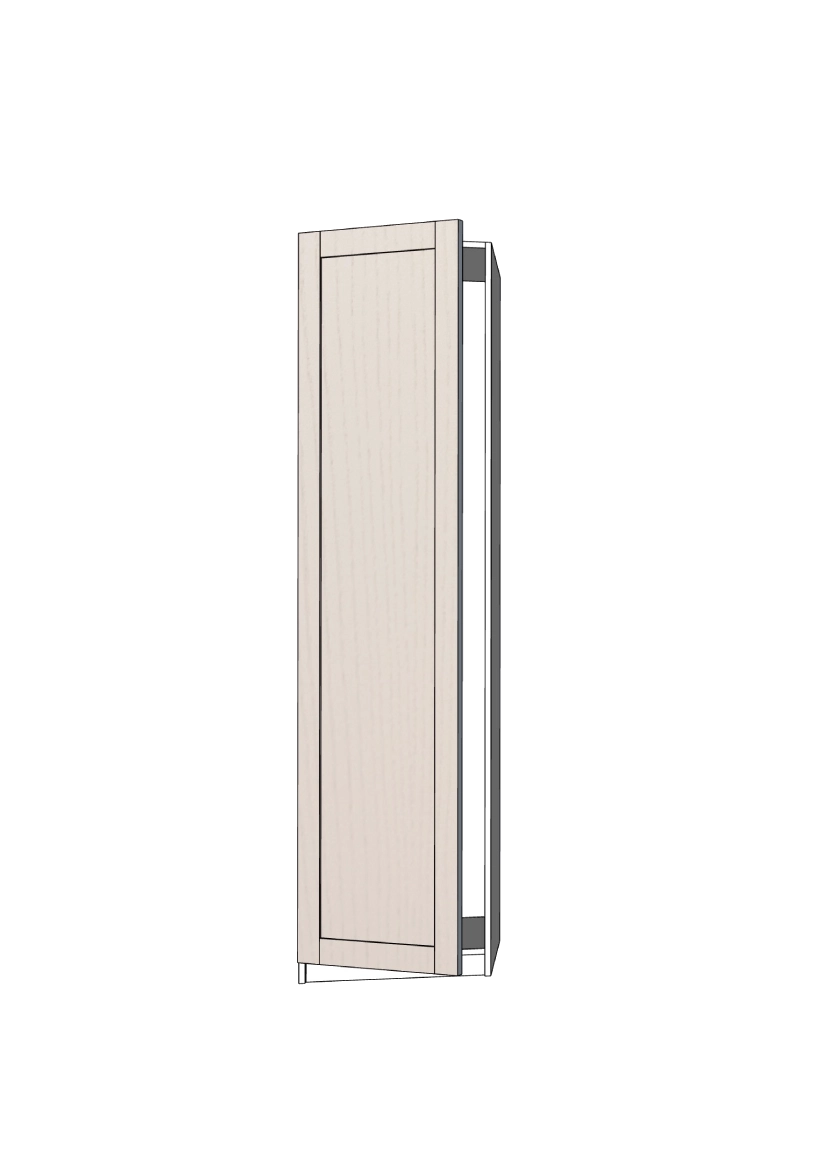 Garderobsdörr i ask, med ram - 50x195 cm