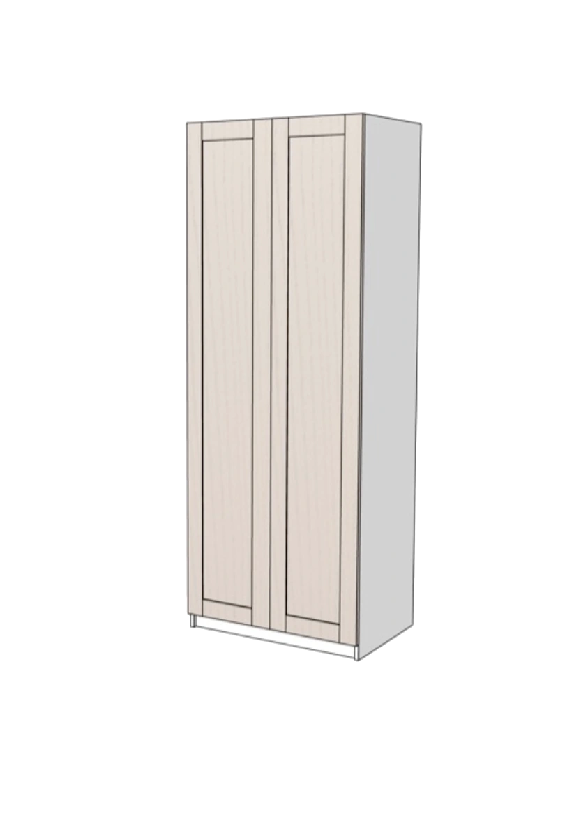 Garderobsdörr i ask, med ram - 75x230 cm