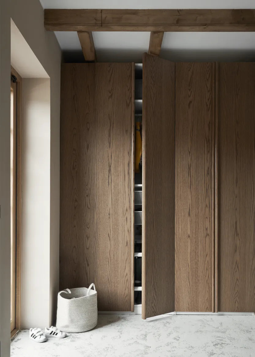 Garderobsdörrar 75x195 (2 x37cm) - Flat Oak Brown