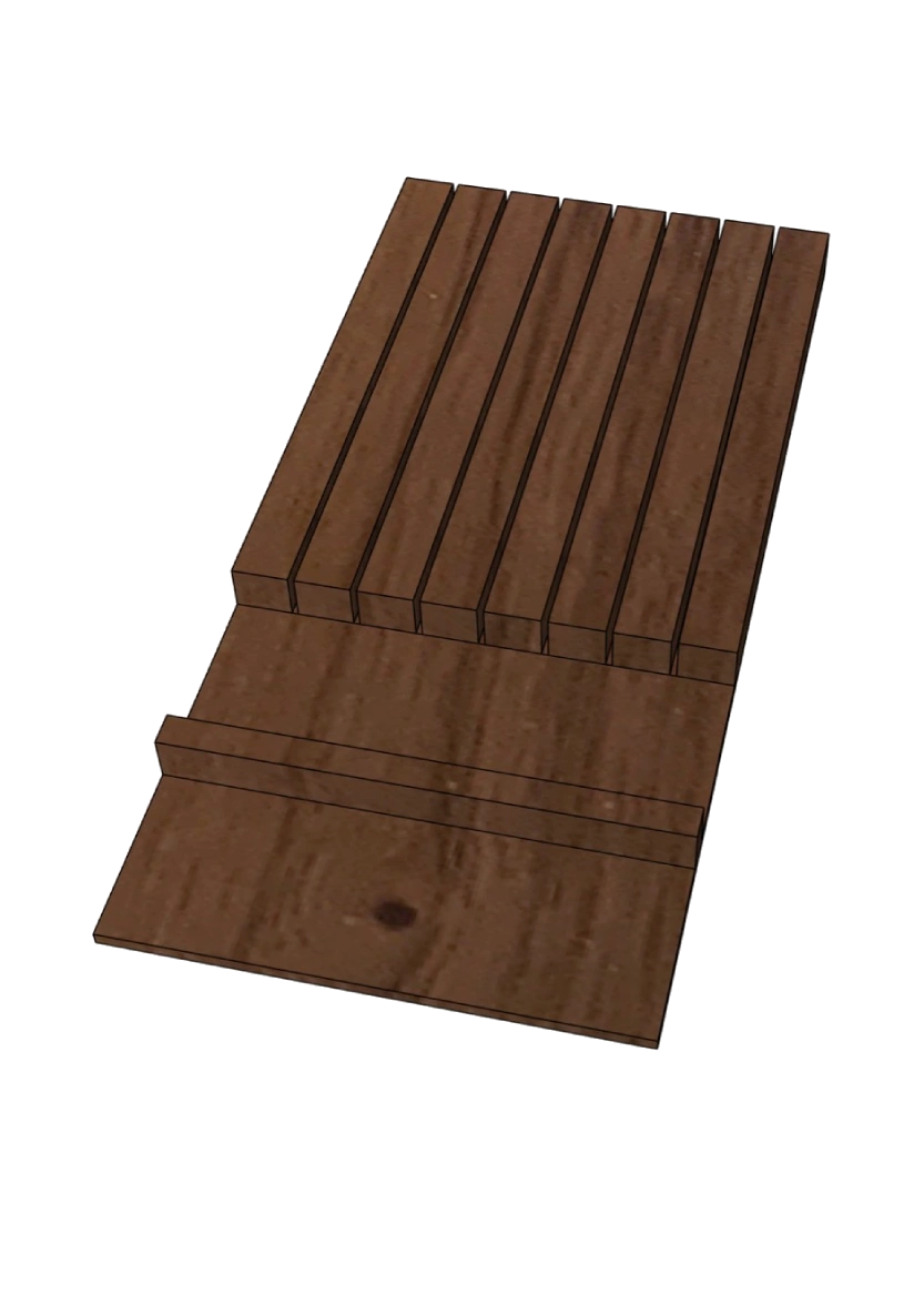 Knivblock till 3-delad inredning