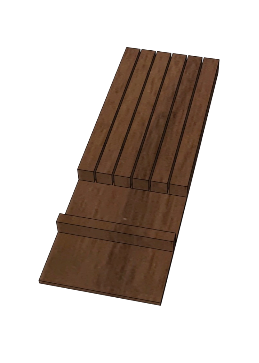 Knivblock till 3-delad inredning