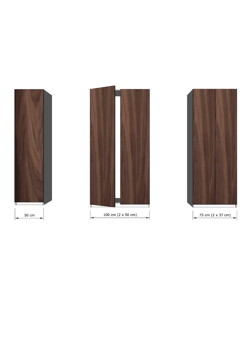 Wardrobe door 50x230 - Flat Walnut