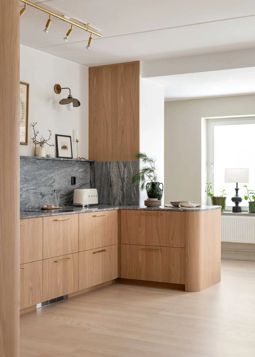 Täcksida för köksö 64x88 – Flat Oak med rundade hörn