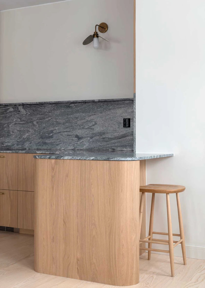 Täcksida för köksö 64x88 – Flat Oak med rundade hörn