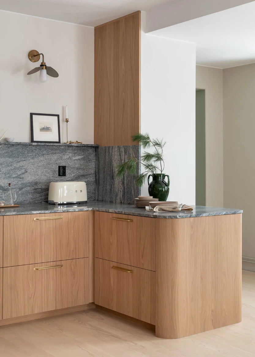 Täcksida för köksö 64x88 – Flat Oak med rundade hörn