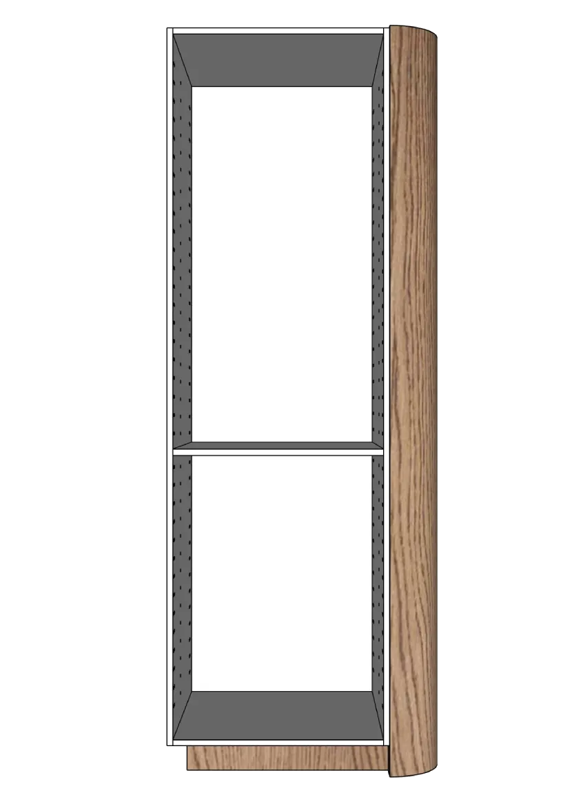 Cover side rounded corner for tall cabinet 62.2 x 208 cm – Flat Oak Brown