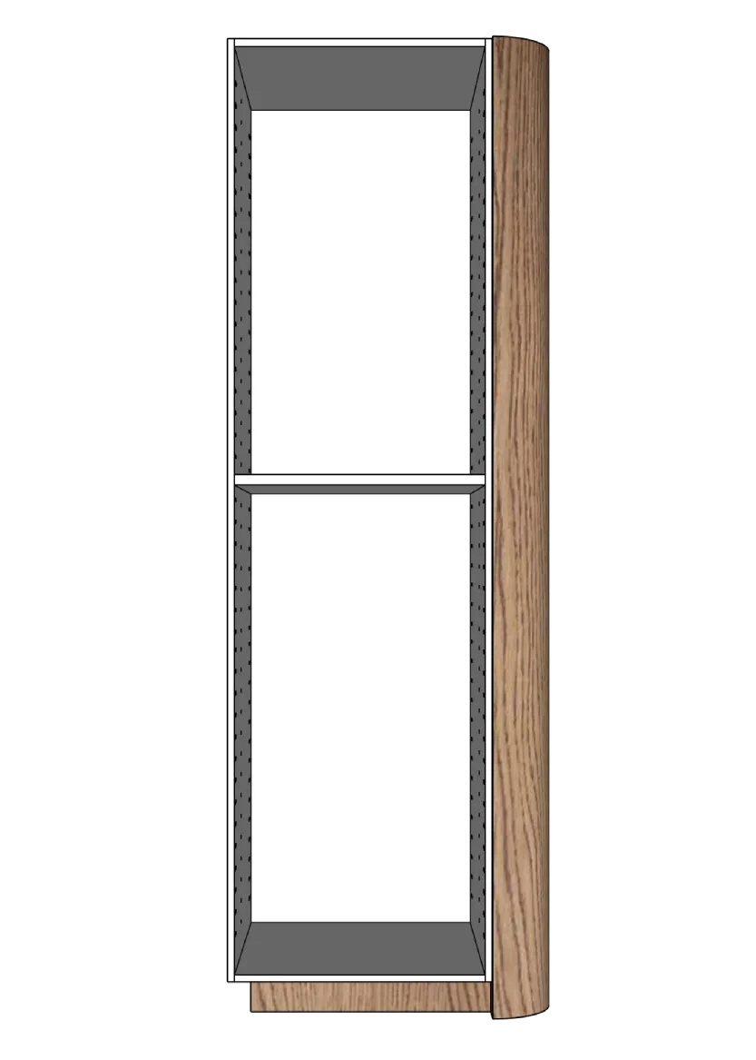 Cover side rounded corner for tall cabinet 62.2 x 228 cm – Flat Oak Brown
