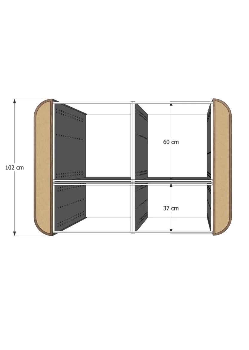 Cover with rounded corners for kitchen island 102 x 88 cm – Flat Oak