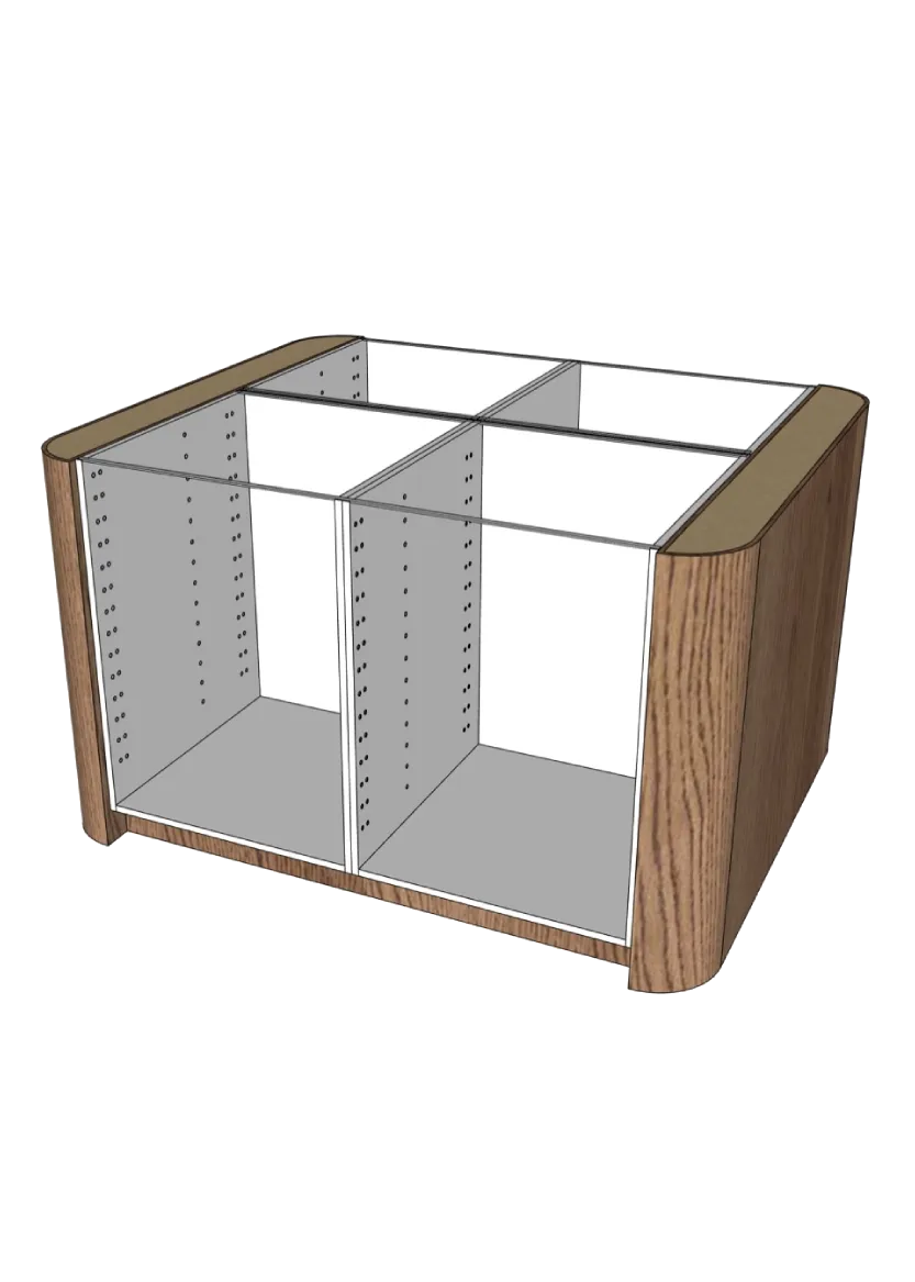 Täcksida rundade hörn för köksö 124,4 x 88 cm – Flat Oak Brown