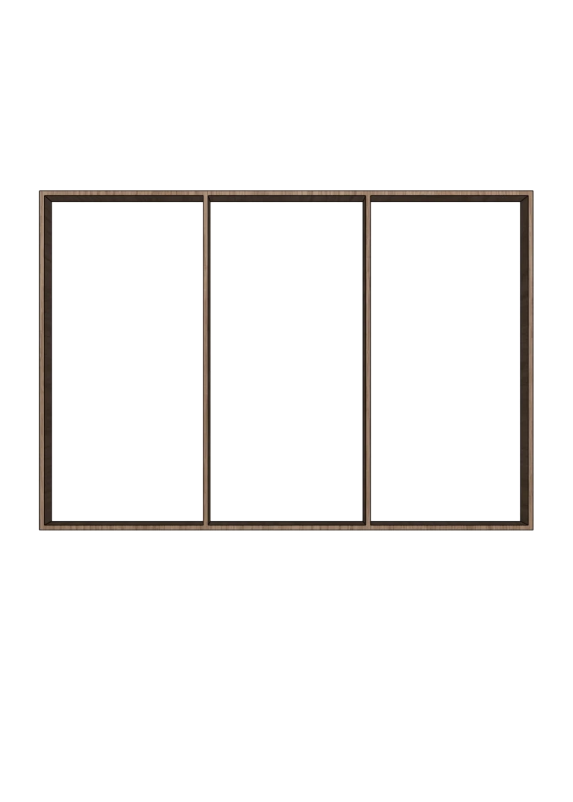 3-delt innredning - høy - til trekasse 80 cm