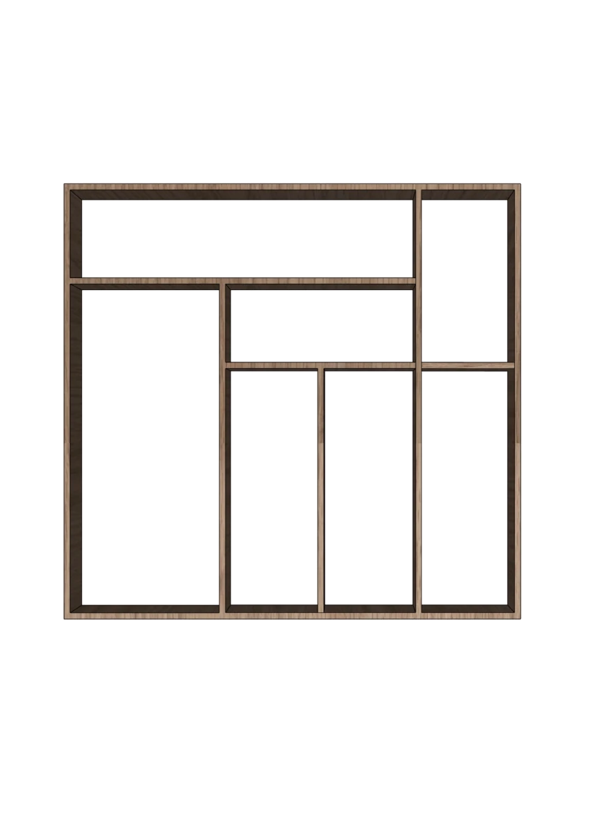 Bestikkinndeling til trekasse 60 cm