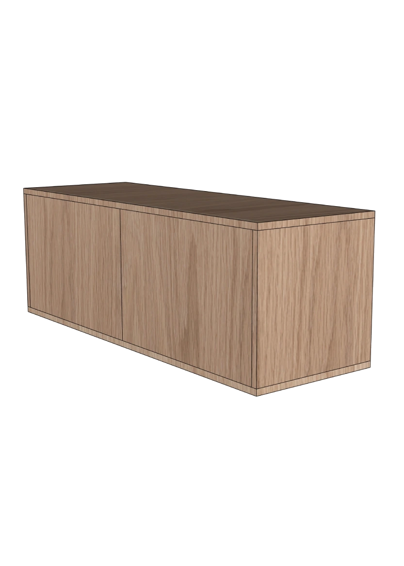Tv-bänk 120x40 - Flat Oak - med dörr