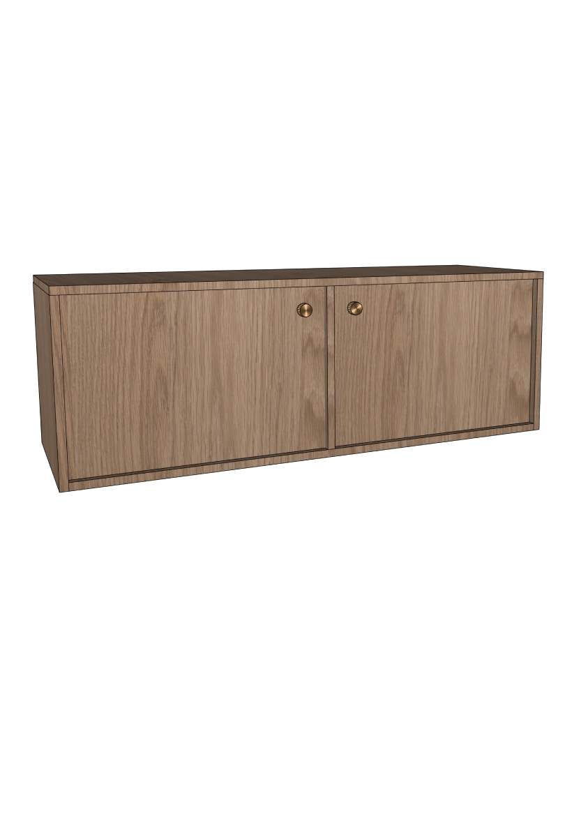 Tv-bänk 120x40 - Flat Oak - med dörr + list
