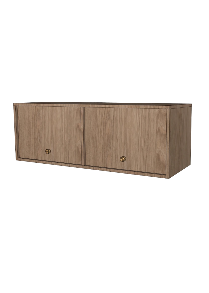 Tv-bänk 120x40 - Flat Oak - med lådor eller luckor som öppnas uppåt + list