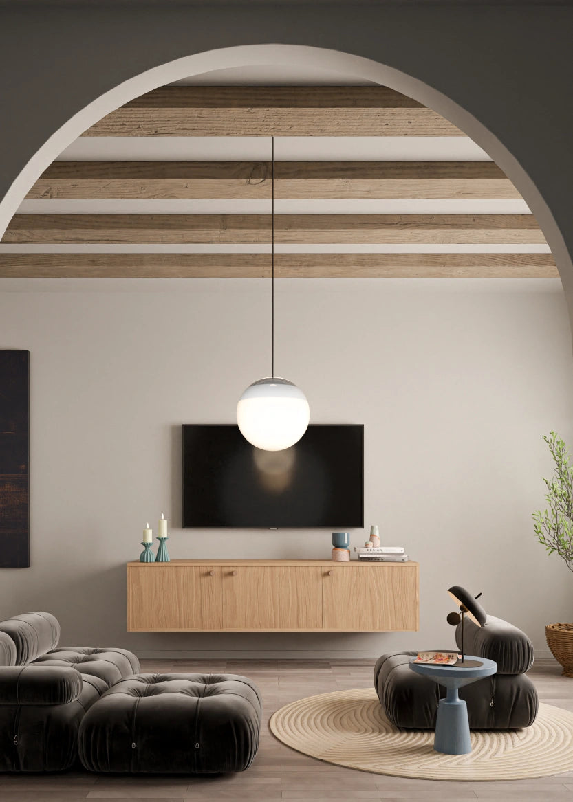 Tv-bänk 126x44 - Flat Oak - med dörr + list