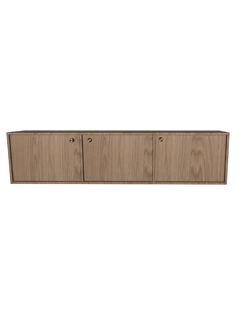 Tv-bänk 180x40 - Flat Oak - med dörr + lister