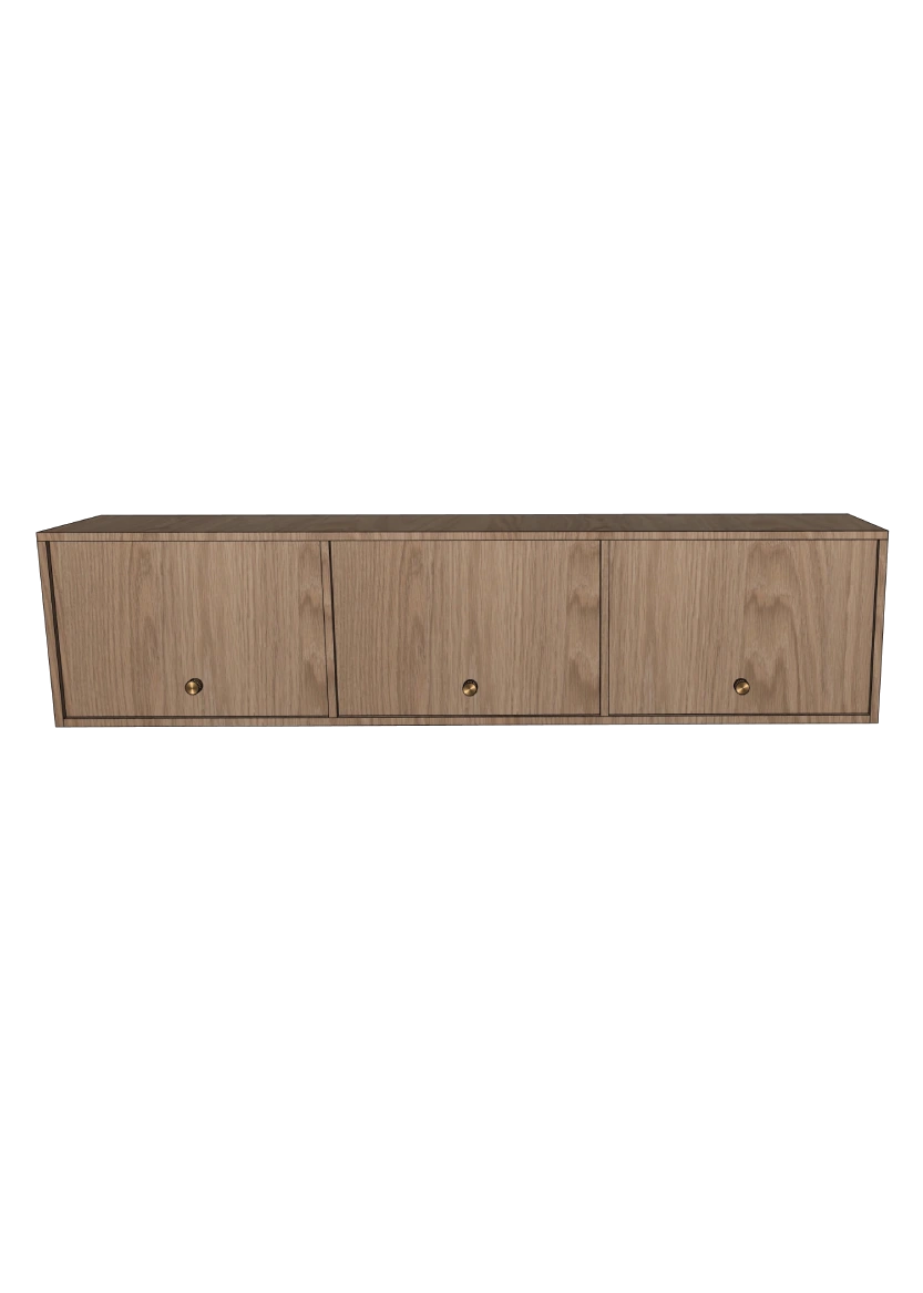 Tv-bänk 180x40 - Flat Oak - med lådor eller luckor som öppnas uppåt + lister