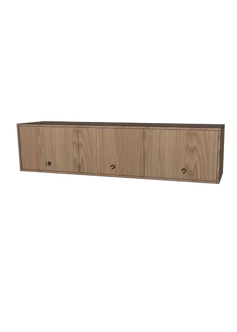 Tv-bänk 180x40 - Flat Oak - med lådor eller luckor som öppnas uppåt