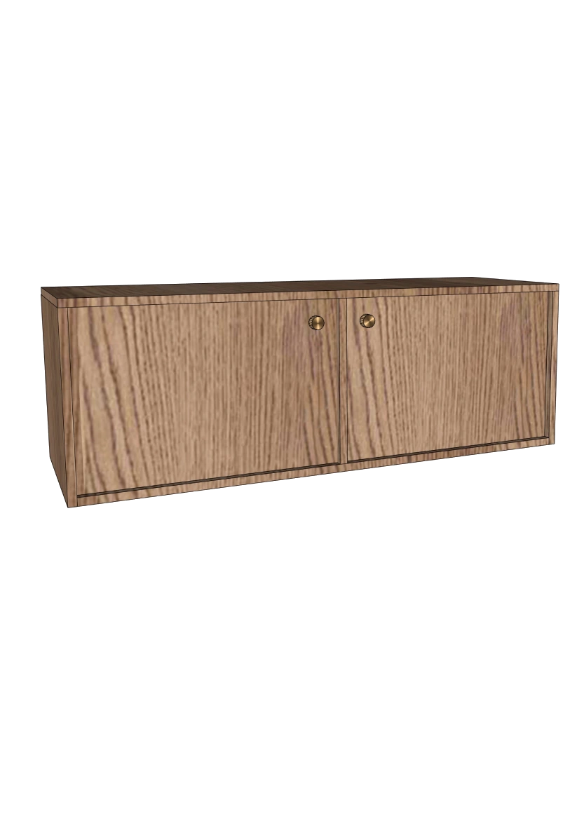 Tv-bänk 120x40 - Flat Oak Brown - med dörr + list