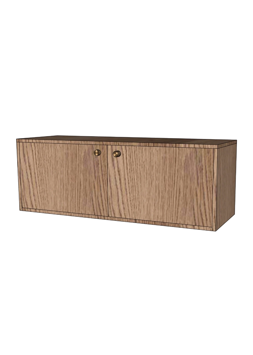 Tv-bänk 120x40 - Flat Oak Brown - med dörr