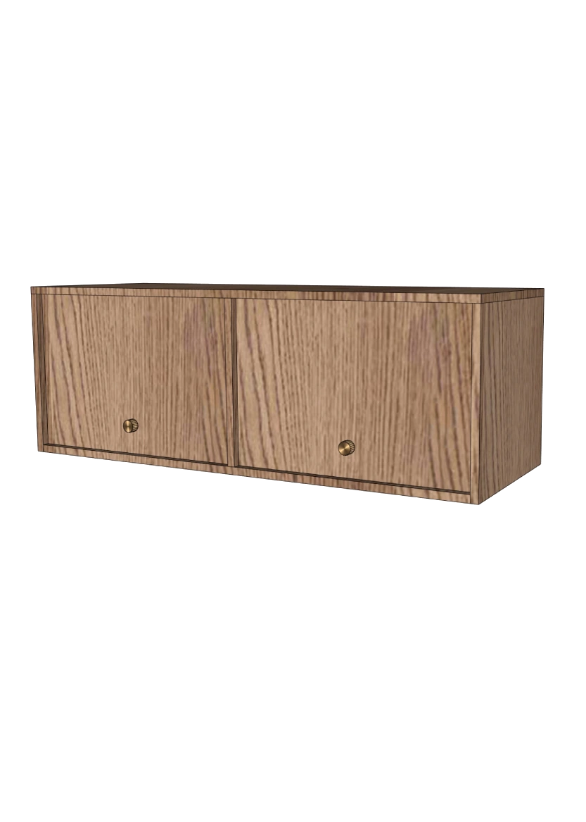 Tv-bänk 120x40 - Flat Oak Brown - med lådor eller luckor som öppnas uppåt + list