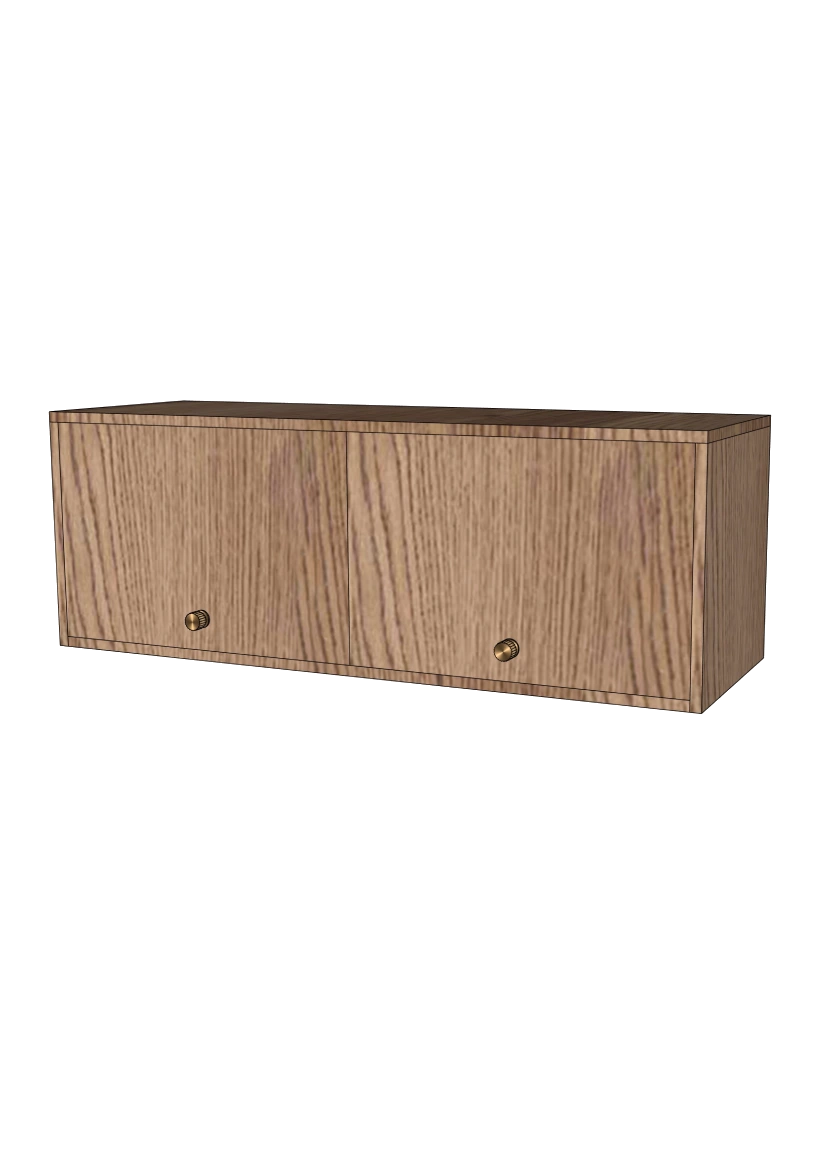 Tv-bänk 120x40 - Flat Oak Brown - med lådor eller luckor som öppnas uppåt
