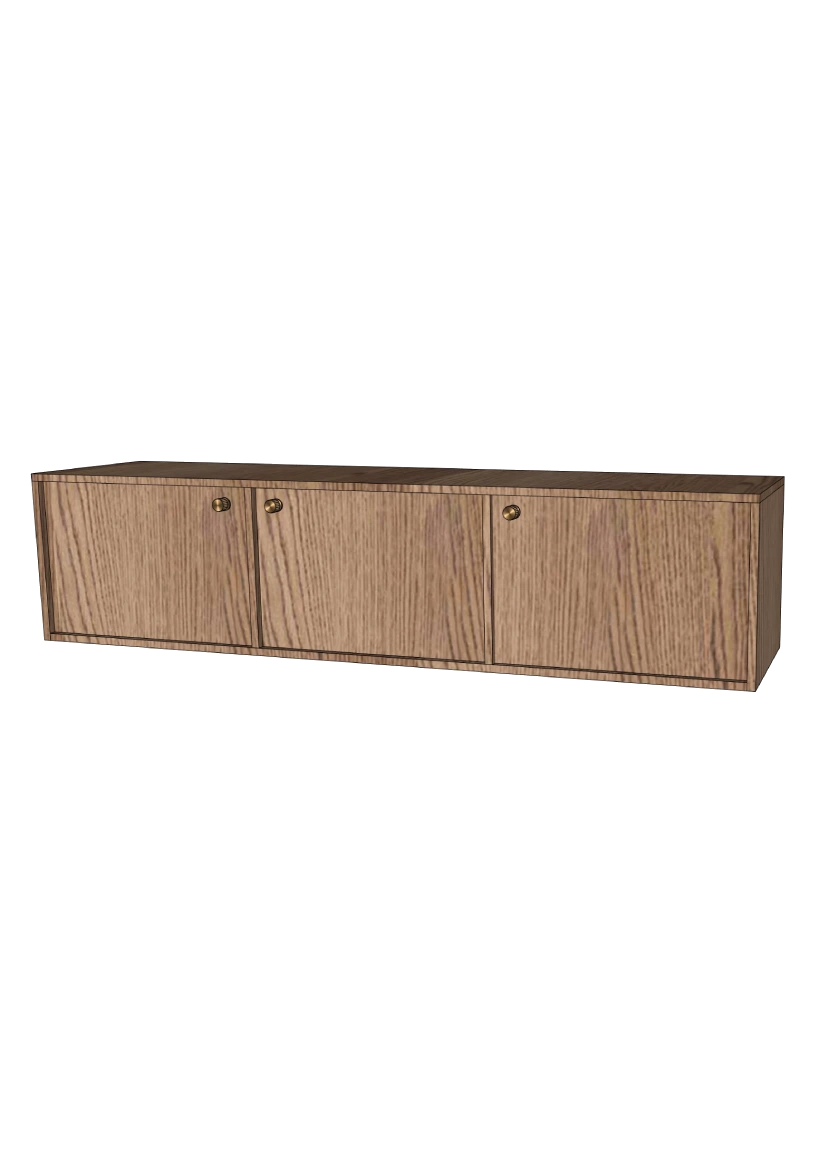 Tv-bänk 180x40 - Flat Oak Brown - med dörr + list