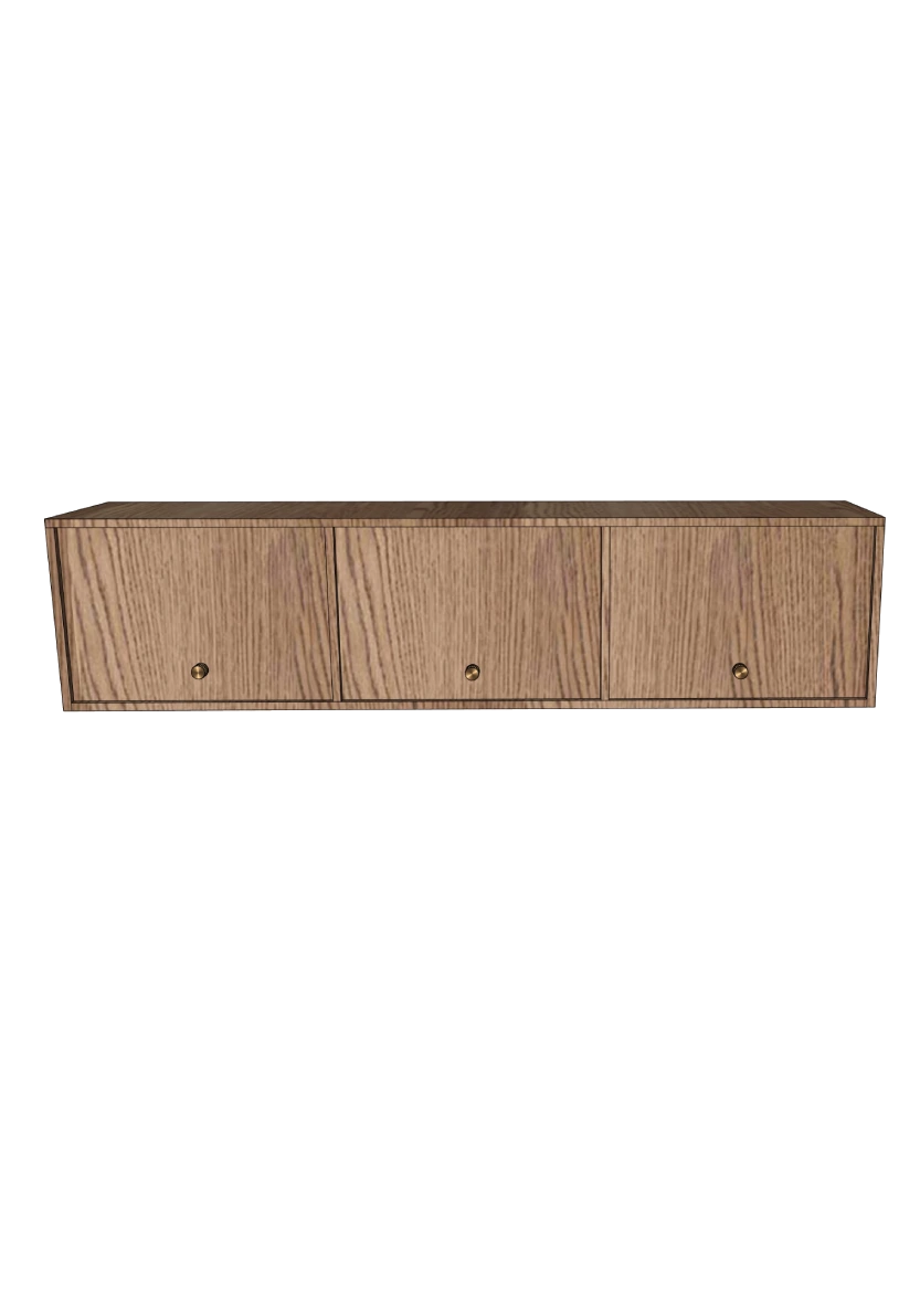 Tv-bänk 180x40 - Flat Oak Brown - med lådor eller luckor som öppnas uppåt + list