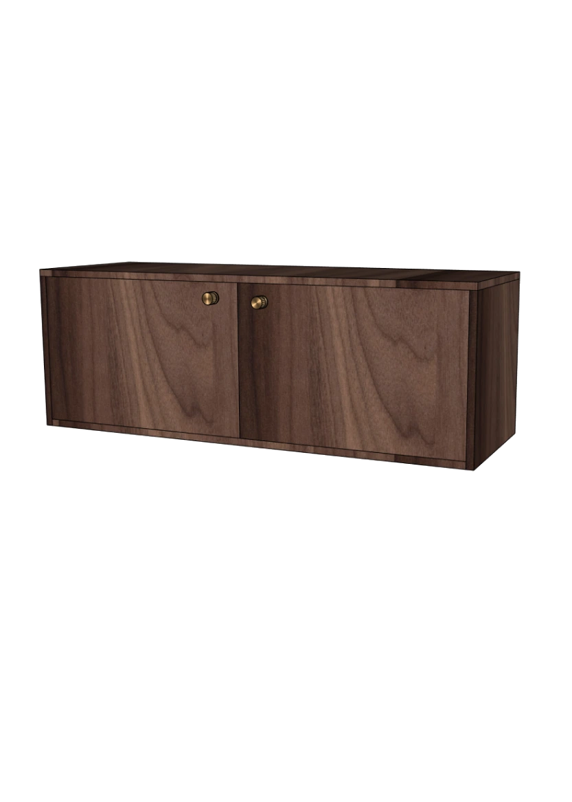Tv-bänk 120x40 - Flat Walnut - med dörrar