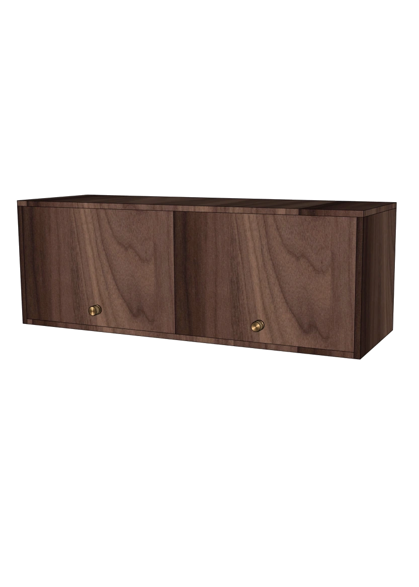 Tv-bänk 120x40 - Flat Walnut - med lådor eller luckor som öppnas uppåt
