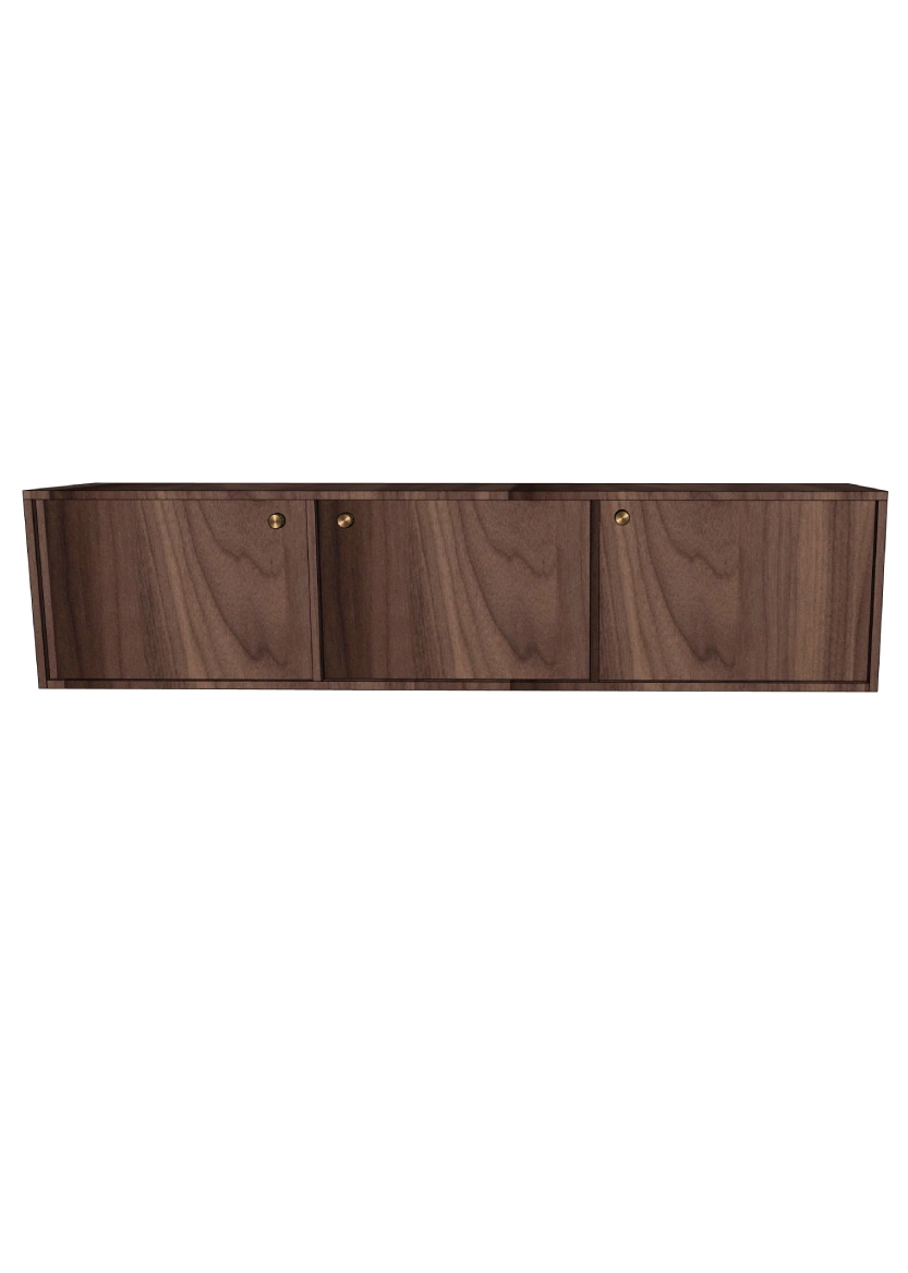Tv-bänk 180x40 - Flat Walnut - med dörrar + list