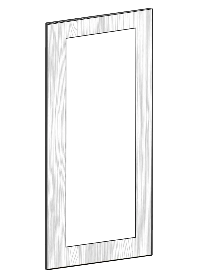 Vitrinlucka för väggskåp, 30x60 - Flat Oak